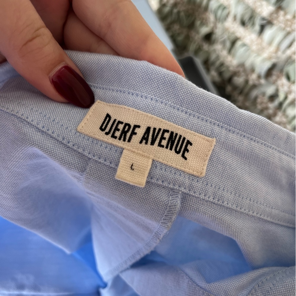 Djerf Avenue breezy blue shirt button down long sleeve - Picture 7 of 7